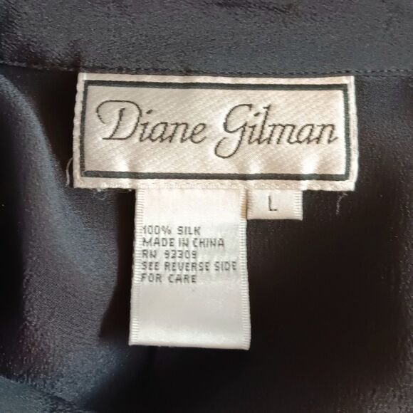 Diane Gilman Silk Sequin Cockatoo Tropical Birds Floral Blouse Size Large VTG - Picture 5 of 16